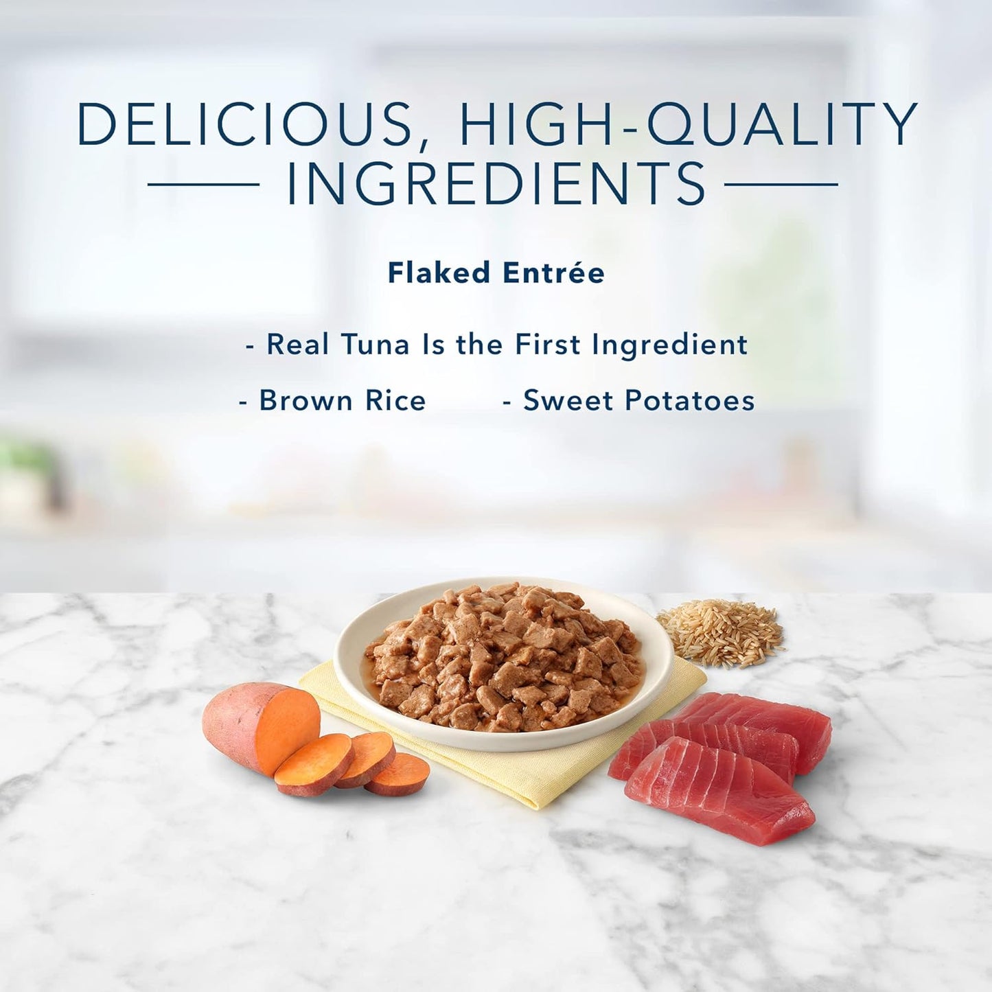 Tastefuls Flaked Wet Cat Food, Made with Natural Ingredients, Tuna Entrée in Gravy, 5.5-Oz Cans (24 Count)