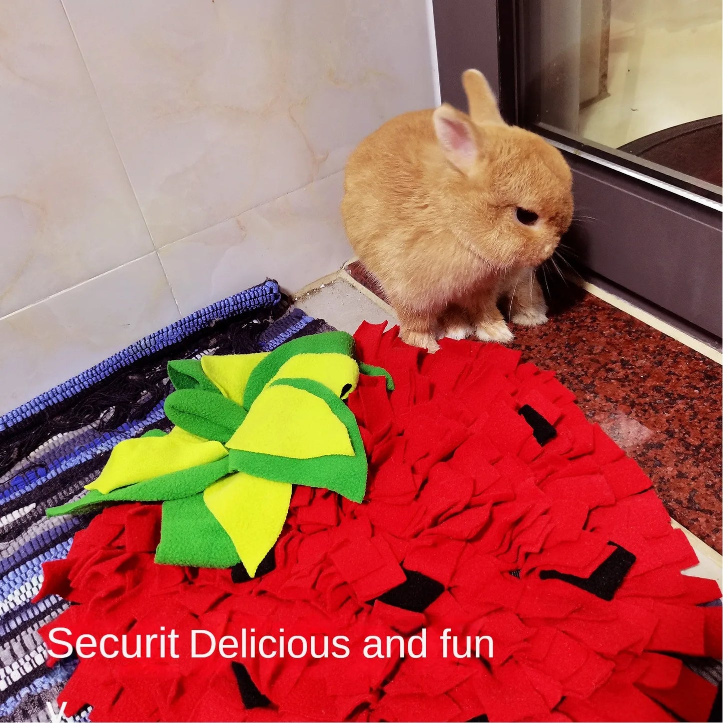Strawberry Pet Sniffing Mat Hidden Food Slow Food Sniffing Mat Fun Interactive Decompression and Energy-Consuming Pet Toy