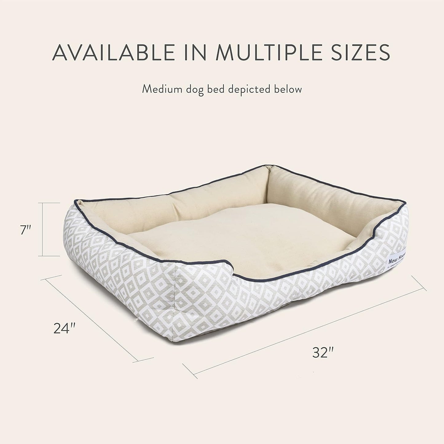 Now House for Pets by Grey Diamond Cuddler Dog Bed, Medium Washable for Medium Sized Dogs