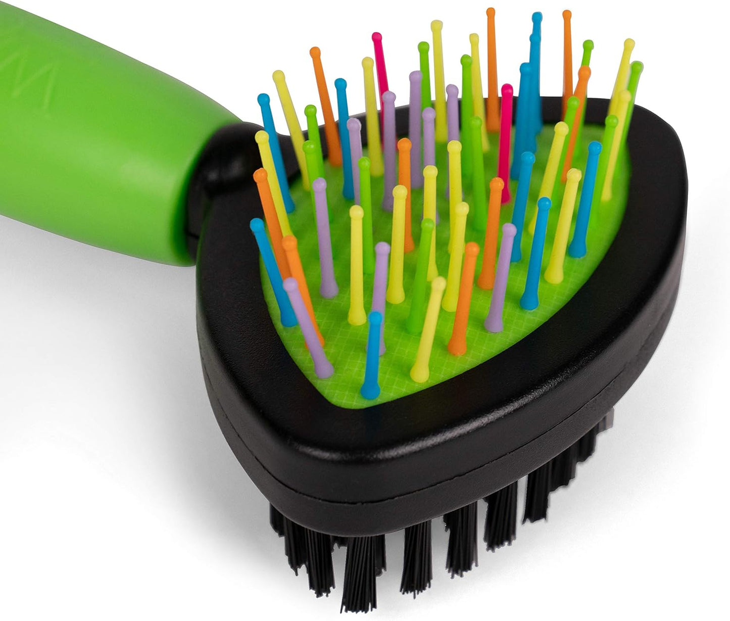 Two-Sided Brush for Small and Long-Haired Dogs | 2-In-1 Bristle and Straight Pin Grooming Supplies for All Dogs