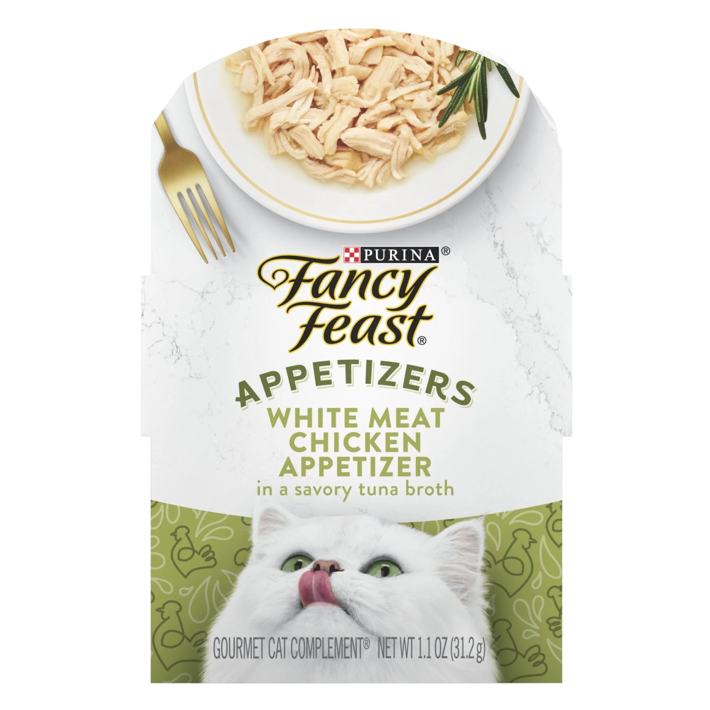 Purina Appetizers Grain Free Wet Cat Food White Meat Chicken Appetizer in a Savory Tuna Cat Food Broth