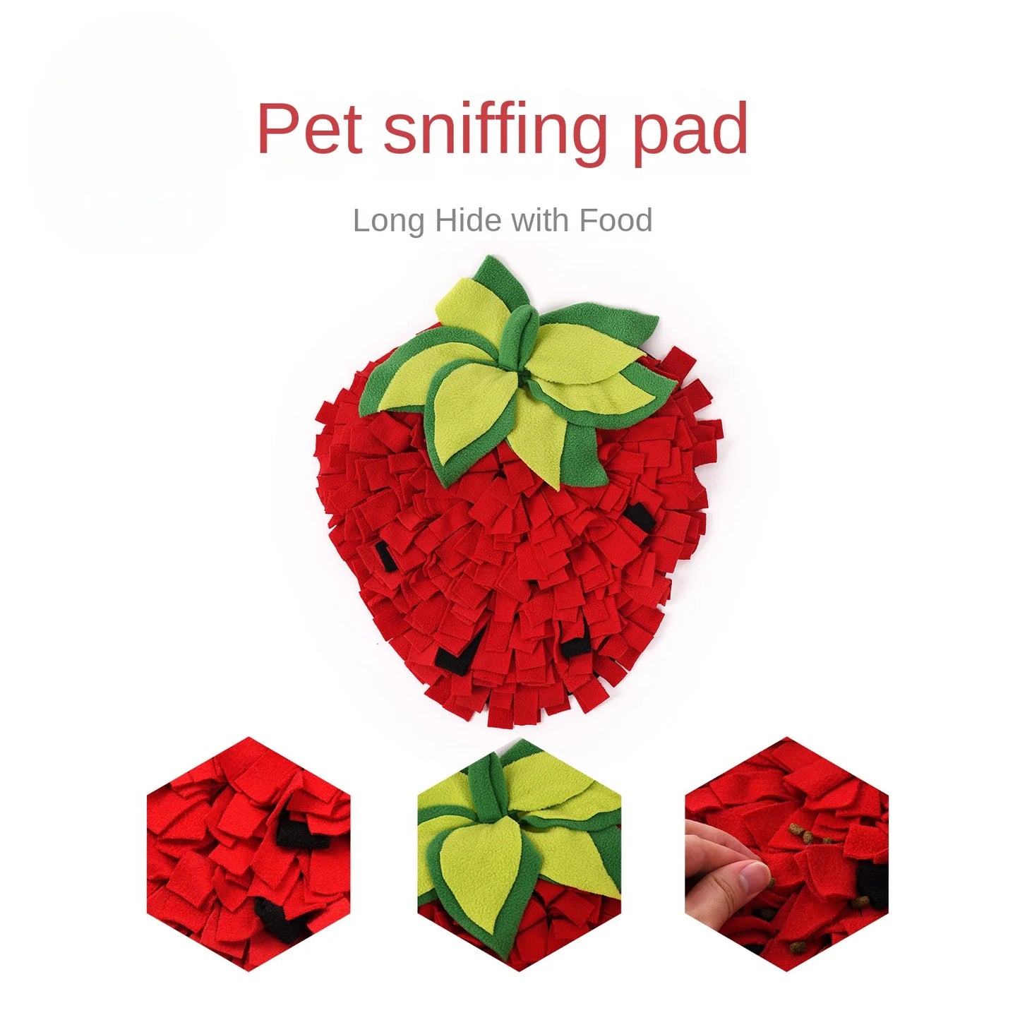 Strawberry Pet Sniffing Mat Hidden Food Slow Food Sniffing Mat Fun Interactive Decompression and Energy-Consuming Pet Toy