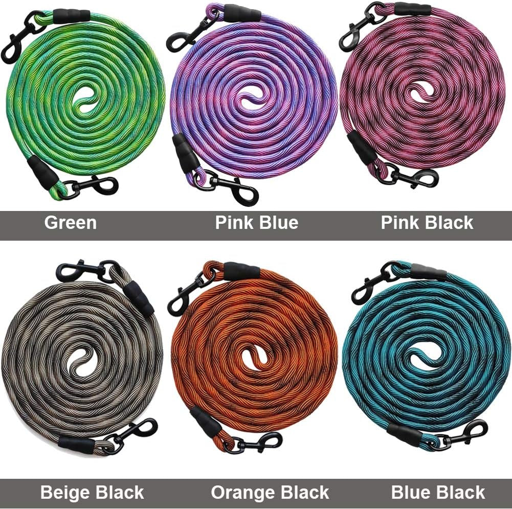 8Ft 12Ft 20Ft 30Ft 50Ft 75Ft Dog Tie Out Long Tether Rope Leash, Outdoor Yard Leash, Large Medium Small Dogs Training, Playing, Camping, Backyard (Green, 50 Foot)