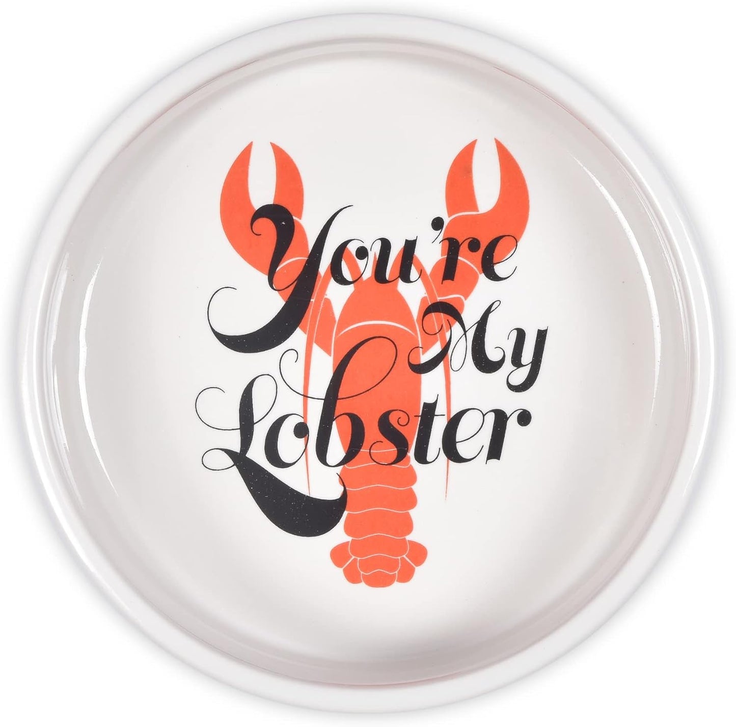 “You’Re My Lobster” Cat Bowl, 5” 12.17Oz Ceramic & Dishwasher-Safe with Lobsters and Friends Logos | Friends Show Pet Products| Cat Bowls for Friends Lovers