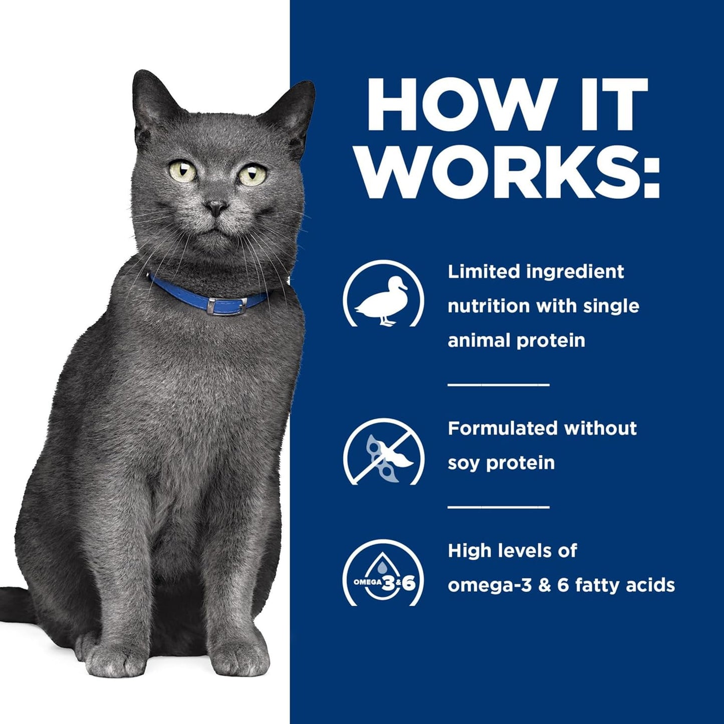 D/D Food Sensitivities Duck & Green Pea Formula Dry Cat Food, Veterinary Diet, 3.5 Lb. Bag