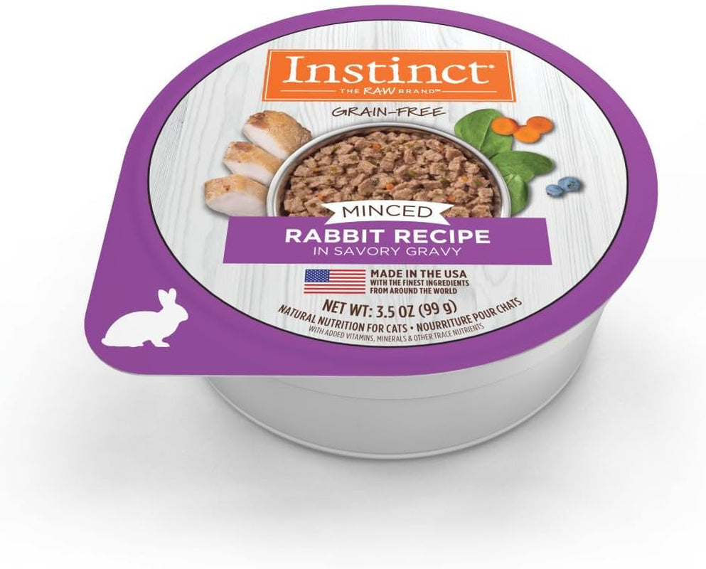 Original Minced Natural Wet Cat Food, Grain Free Recipe - Real Rabbit, 3.5 Oz. Cups (Pack of 12)