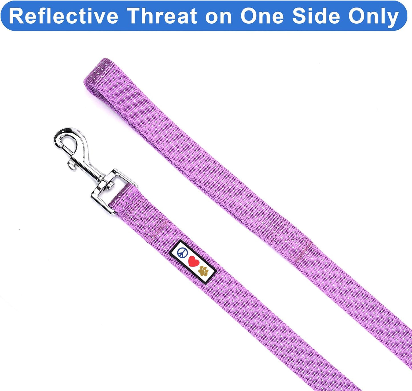 Pet / Puppy 6 - Feet Reflective Dog Leash Extra Small / Small 5/8 Inch Purple Orchid Matching Collar and Harness Sold Separately.