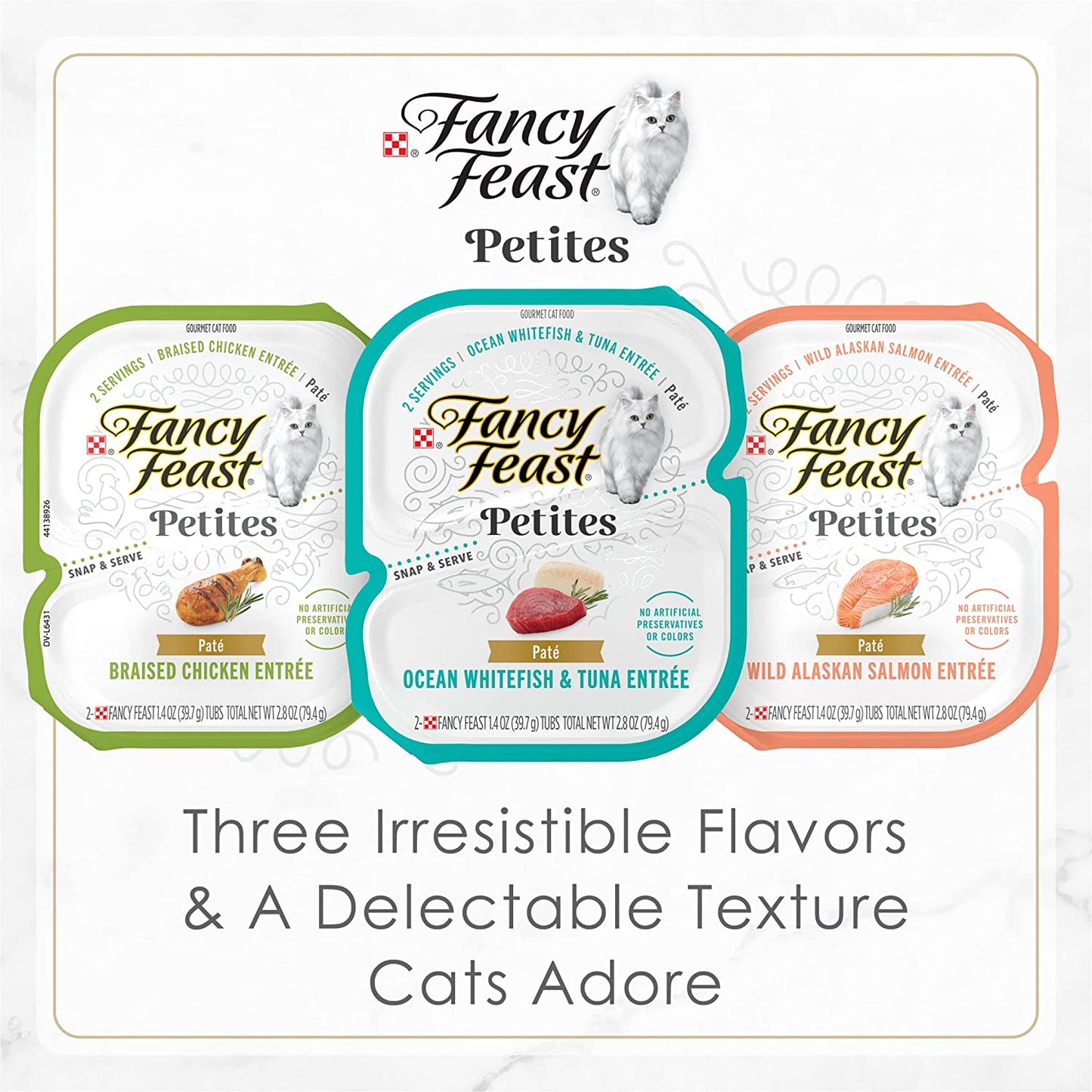 Purina Gourmet Wet Cat Food Variety Pack, Petites Pate Collection, Break-Apart Tubs, 24 Servings - (Pack of 12) 2.8 Oz. Tubs
