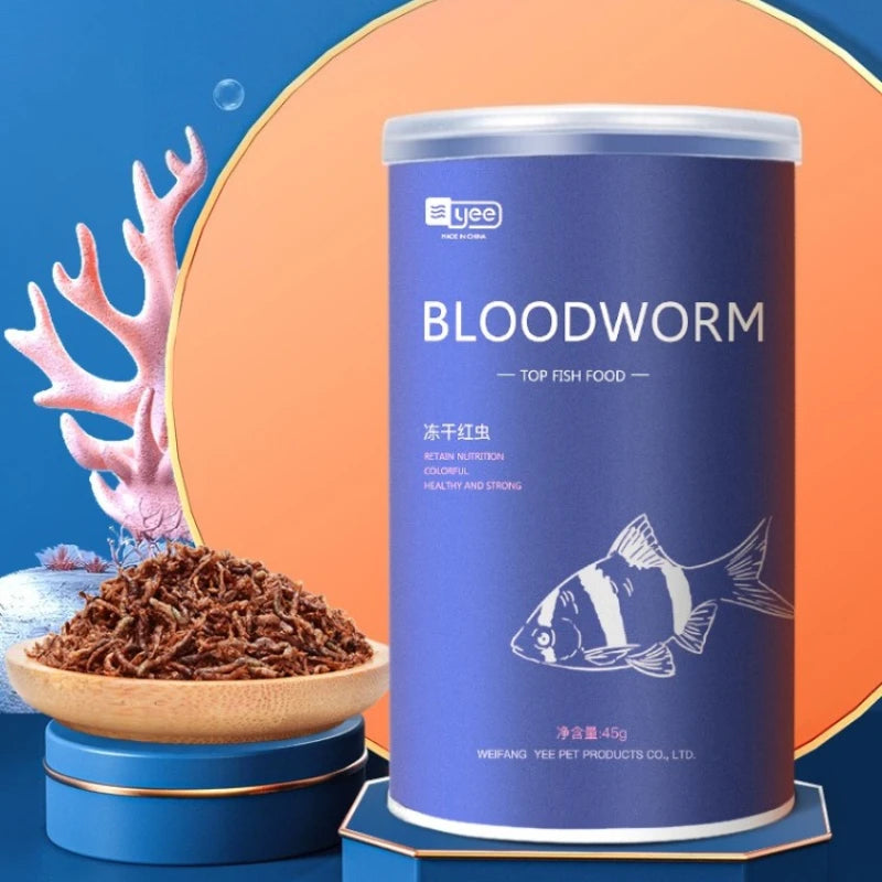 Yee Red Blood Worm Freeze Dried Artemia Salina Fish Food Feed for All Kinds of Tropical Aquarium Small Food