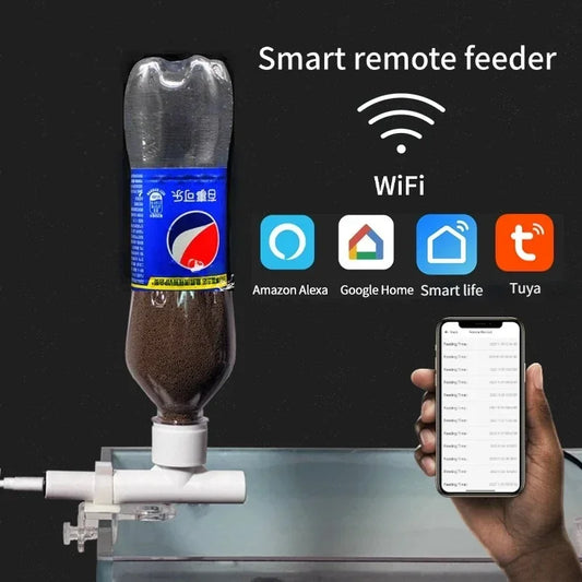 Automatic Aquarium Fish Tank Food Feeder Timing/Wifi Wireless Intelligent Mobile APP Voice Control Remote Food Dispenser
