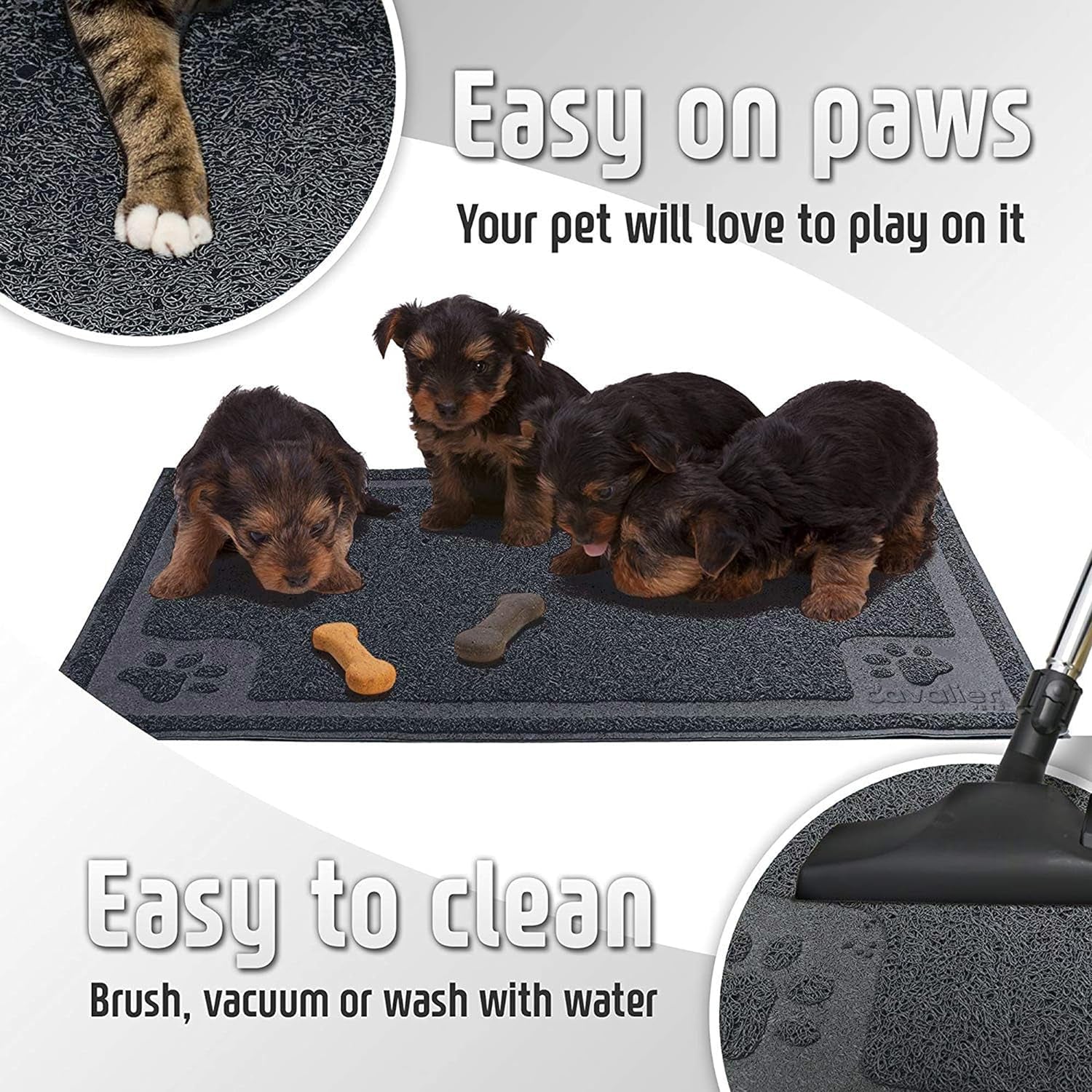 Bowl Mat for Cat and Dog, Silicone Non-Slip Absorbent Waterproof Dog Food Mat, Easy to Clean, Unique Paw Design