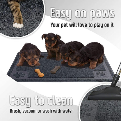 Bowl Mat for Cat and Dog, Silicone Non-Slip Absorbent Waterproof Dog Food Mat, Easy to Clean, Unique Paw Design
