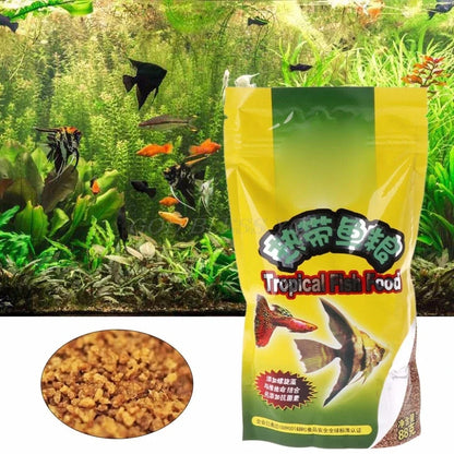 Aquarium Tank Tropical Fish Food Small Fish Feed Grain 88G Delicious Food Especially for Guppy Lantern Fish 1 Bag