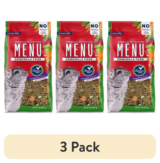 (3 Pack) Menu Chinchilla Food with Timothy