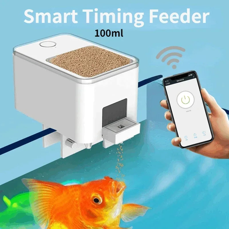 Automatic Aquarium Fish Tank Food Feeder Timing/Wifi Wireless Intelligent Mobile APP Voice Control Remote Food Dispenser