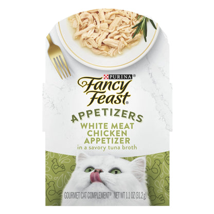 Purina  Appetizers Grain Free Wet Cat Food White Meat Chicken Appetizer in a Savory Tuna Cat Food Broth