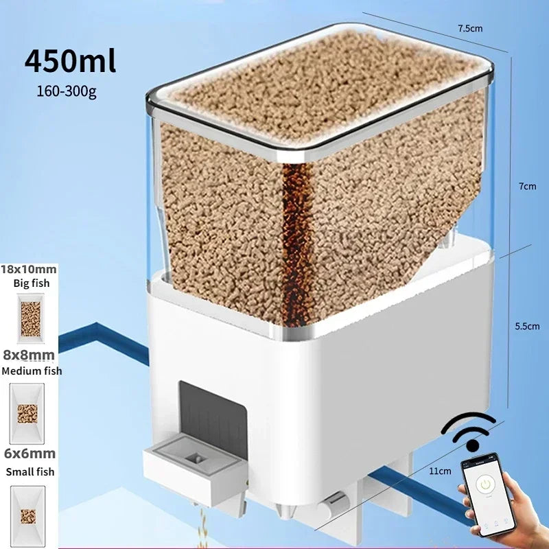 Automatic Aquarium Fish Tank Food Feeder Timing/Wifi Wireless Intelligent Mobile APP Voice Control Remote Food Dispenser