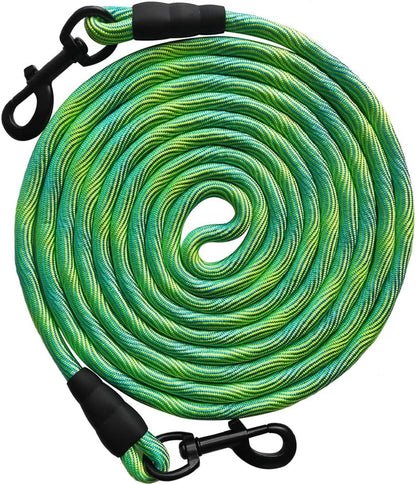 8Ft 12Ft 20Ft 30Ft 50Ft 75Ft Dog Tie Out Long Tether Rope Leash, Outdoor Yard Leash, Large Medium Small Dogs Training, Playing, Camping, Backyard (Green, 50 Foot)