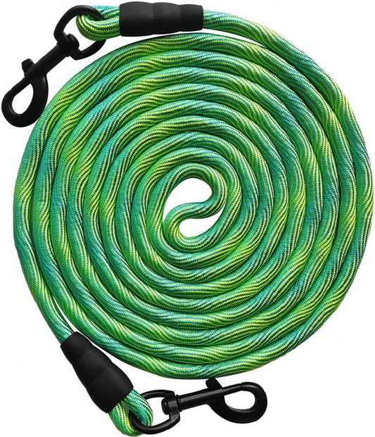8Ft 12Ft 20Ft 30Ft 50Ft 75Ft Dog Tie Out Long Tether Rope Leash, Outdoor Yard Leash, Large Medium Small Dogs Training, Playing, Camping, Backyard (Green, 50 Foot)