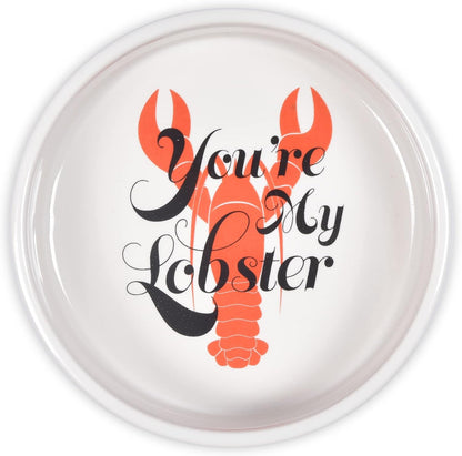 “You’Re My Lobster” Cat Bowl, 5” 12.17Oz Ceramic & Dishwasher-Safe with Lobsters and Friends Logos | Friends Show Pet Products| Cat Bowls for Friends Lovers