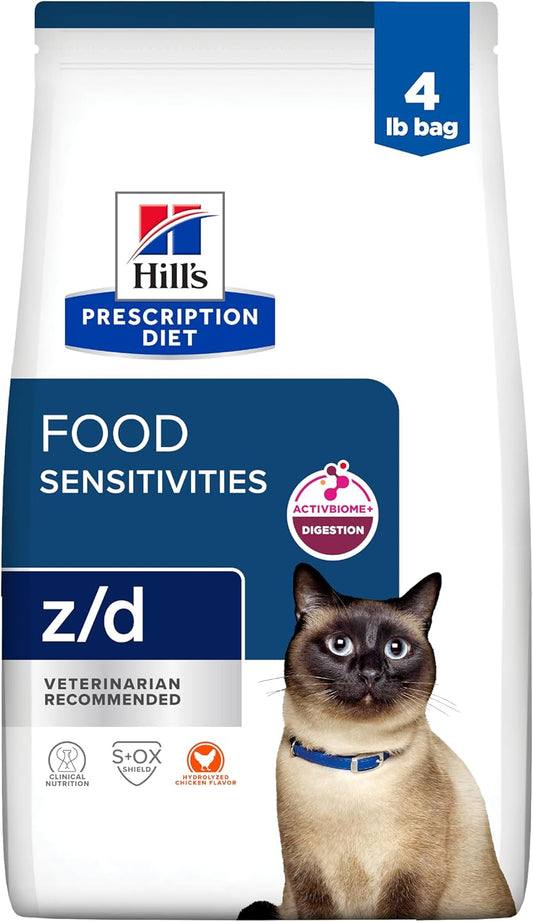 Z/D Skin/Food Sensitivities Dry Cat Food, Veterinary Diet, 4 Lb. Bag