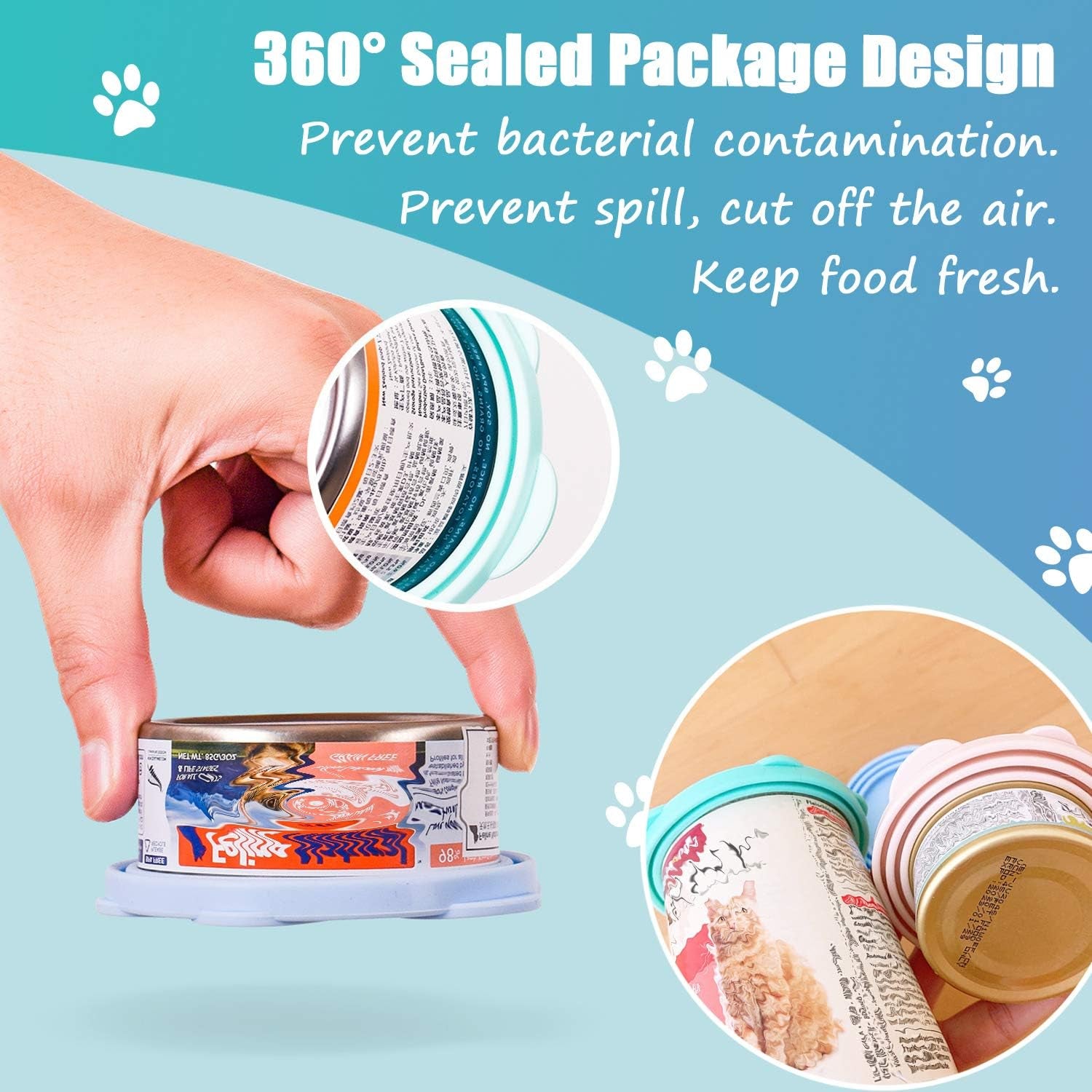 3 Pieces Can Lids Pet Food Can Cover Set with 2 Spoons, Universal Silicone Cat Food Can Lid,1 Fit 3 Standard Size Cat Food Lids for Dog Food, Dishwasher Safe(Blue, Pink, and Orange)