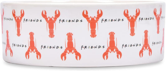 “You’Re My Lobster” Cat Bowl, 5” 12.17Oz Ceramic & Dishwasher-Safe with Lobsters and Friends Logos | Friends Show Pet Products| Cat Bowls for Friends Lovers