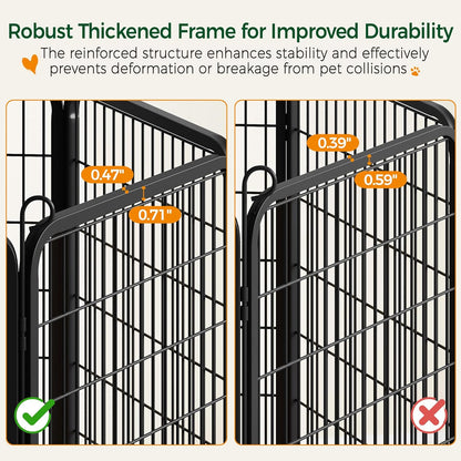 Dog Playpen Outdoor, 32 Inch 16 Panels Dog Pen Indoor Heavy Duty Puppy Exercise Pen Metal Pet Fence for RV Camping/Yard/Garden