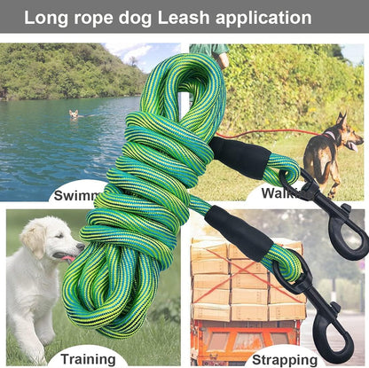 8Ft 12Ft 20Ft 30Ft 50Ft 75Ft Dog Tie Out Long Tether Rope Leash, Outdoor Yard Leash, Large Medium Small Dogs Training, Playing, Camping, Backyard (Green, 50 Foot)