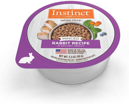 Original Minced Natural Wet Cat Food, Grain Free Recipe - Real Rabbit, 3.5 Oz. Cups (Pack of 12)