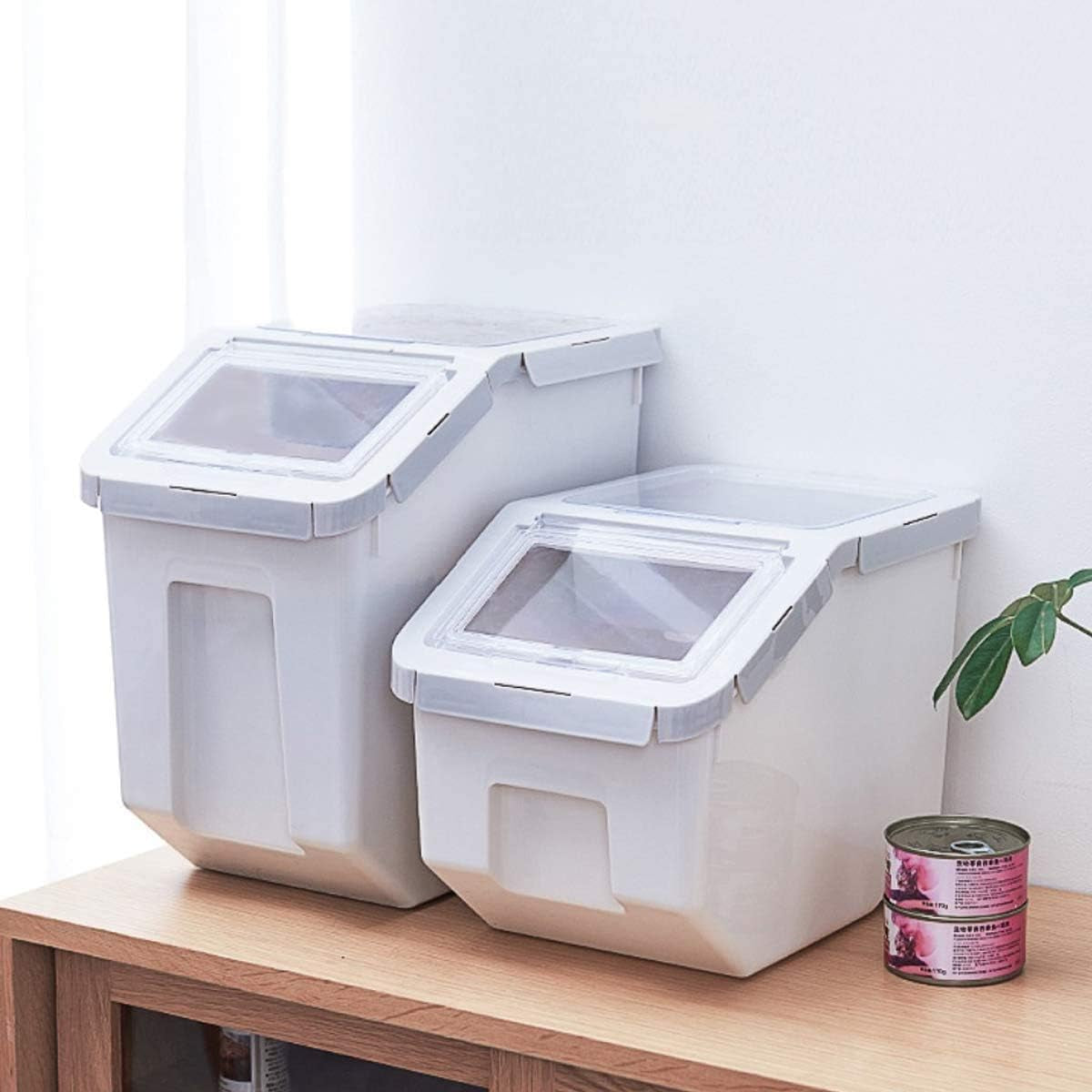 Dog Food Storage Container 20 Lb, Large Dog Food Storage Bin, Airtight Dog Food Container with Wheels for Dog Food Cat Food Rice Grain Flour - Cyan