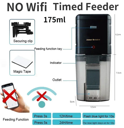 Automatic Aquarium Fish Tank Food Feeder Timing/Wifi Wireless Intelligent Mobile APP Voice Control Remote Food Dispenser
