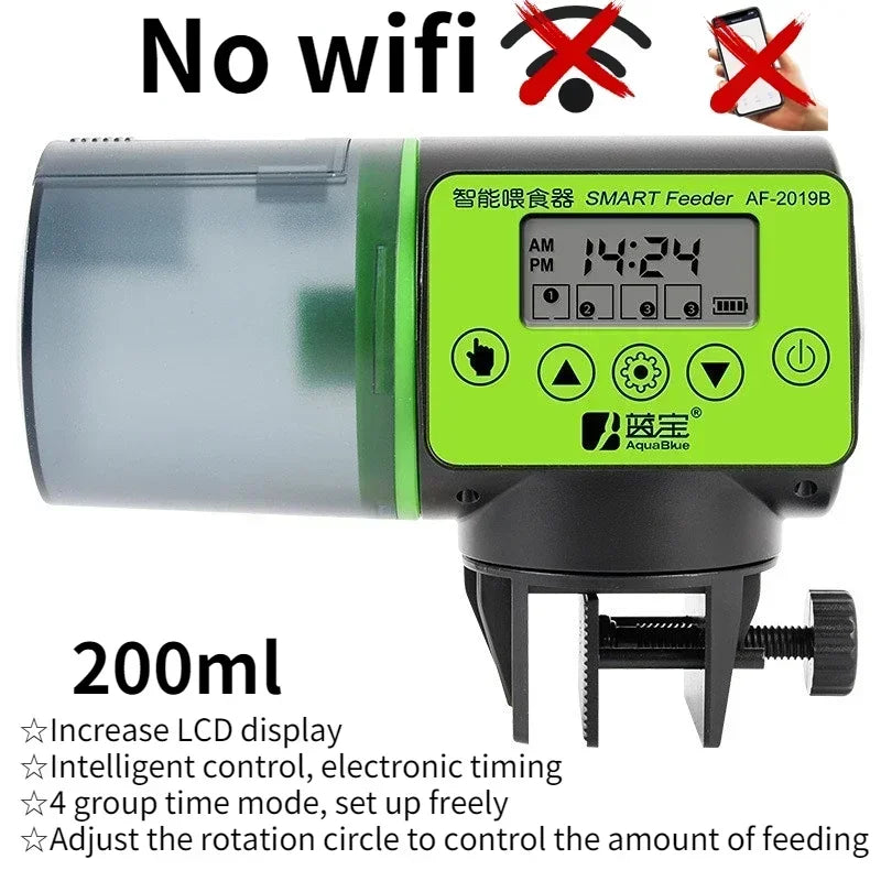 Automatic Aquarium Fish Tank Food Feeder Timing/Wifi Wireless Intelligent Mobile APP Voice Control Remote Food Dispenser