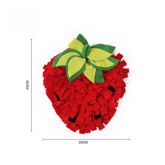 Strawberry Pet Sniffing Mat Hidden Food Slow Food Sniffing Mat Fun Interactive Decompression and Energy-Consuming Pet Toy